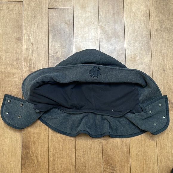 Lululemon Women’s Scuba Hoodie Detachable Hood 10 Heathered Black cotton fleece - Picture 15 of 15